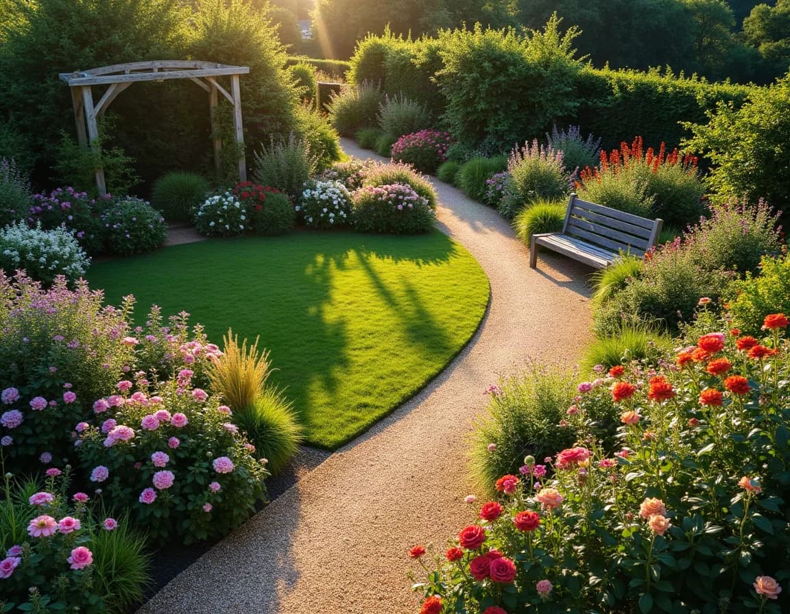 A cottage garden laid out in the Garden Plans designer